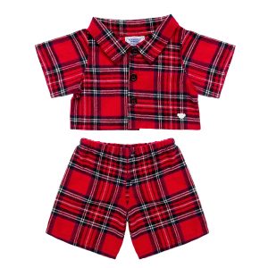BUILD-A-BEAR BASKETBALL clothes pajamas red