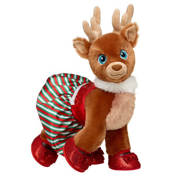 BUILD-A-BEAR MERRY MISSION kläder röd och grön klänning - Bild 2