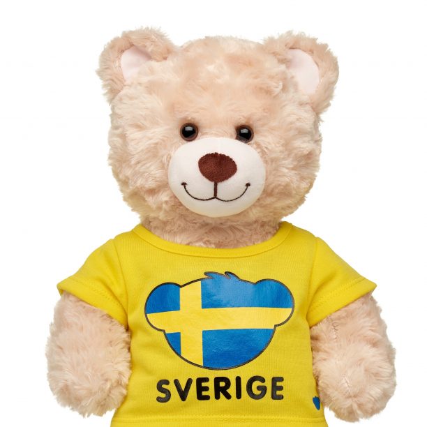 BUILD-A-BEAR plush toy Happy hugs bear  in Swedish T-shirt 40 cm