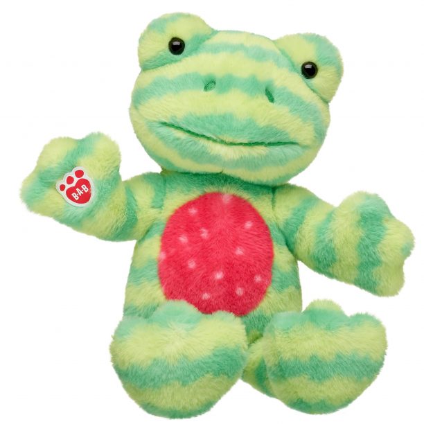 BUILD-A-BEAR Plyschleksak groda i vattenmelonsfärger 40 cm