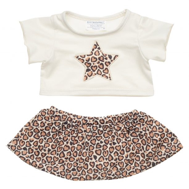 BUILD-A-BEAR Clothes leopard skirt set