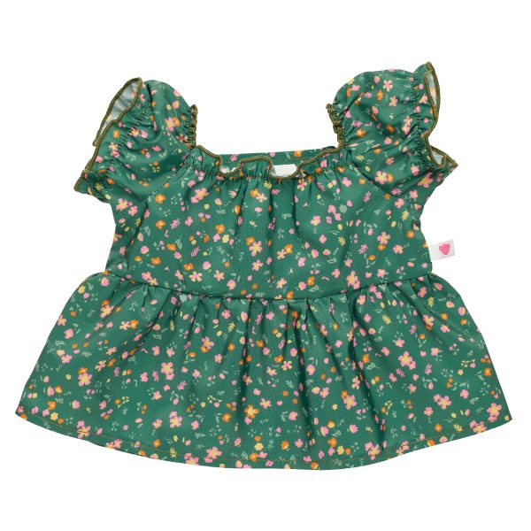 BUILD-A-BEAR Clothes green floral dress