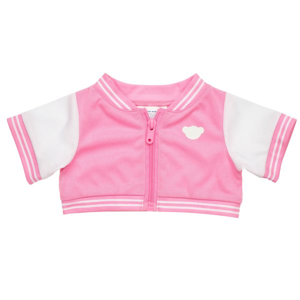 BUILD-A-BEAR Clothes pink varisty jacket