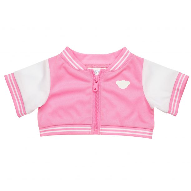 BUILD-A-BEAR Clothes pink varisty jacket