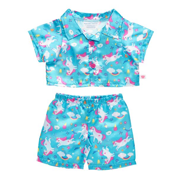 BUILD-A-BEAR Clothes rainbow blue pajama set