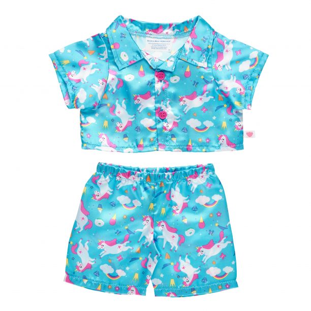 BUILD-A-BEAR Clothes rainbow blue pajama set