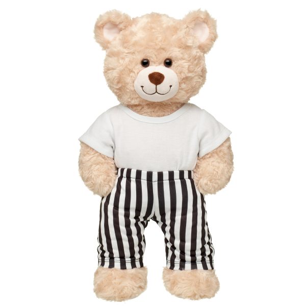 BUILD-A-BEAR Clothes black and white stripe pant - Image 2