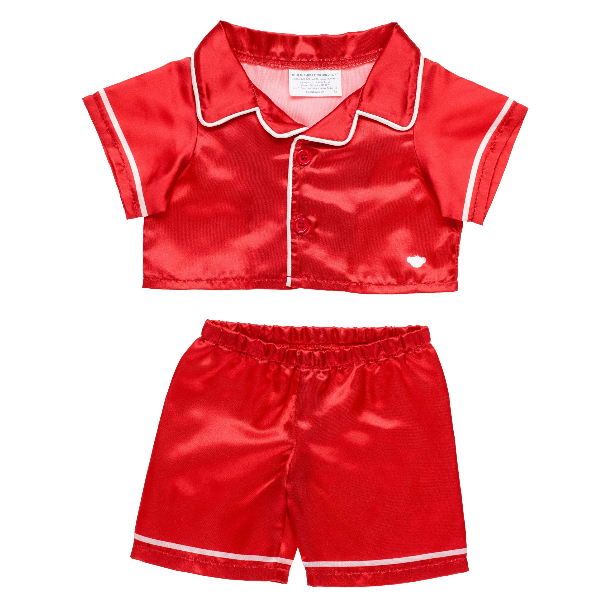 BUILD-A-BEAR Clothes Red satin pyjamas set