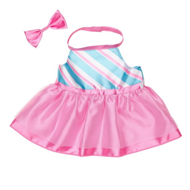 BUILD-A-BEAR klädset Merry Mission klänning med mintstripes