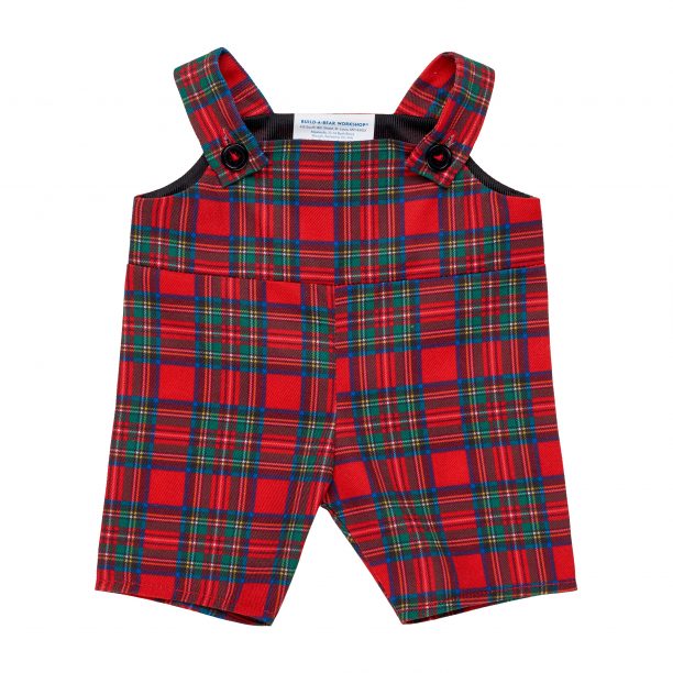 BUILD-A-BEAR klädset festlig rutig overall