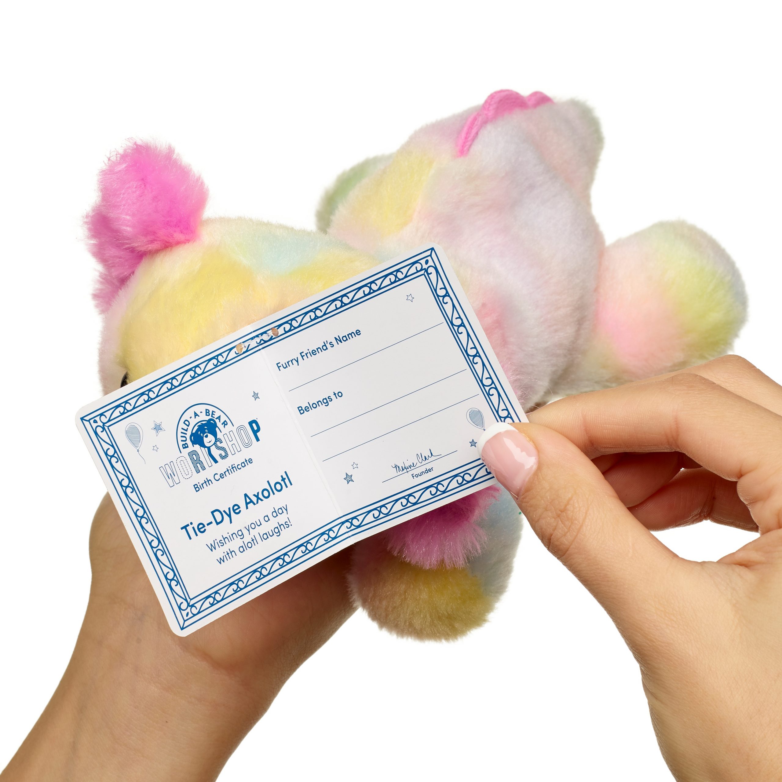 BUILD-A-BEAR Mini Beans® gosedjur batik axolotl 18 cm - Bild 2