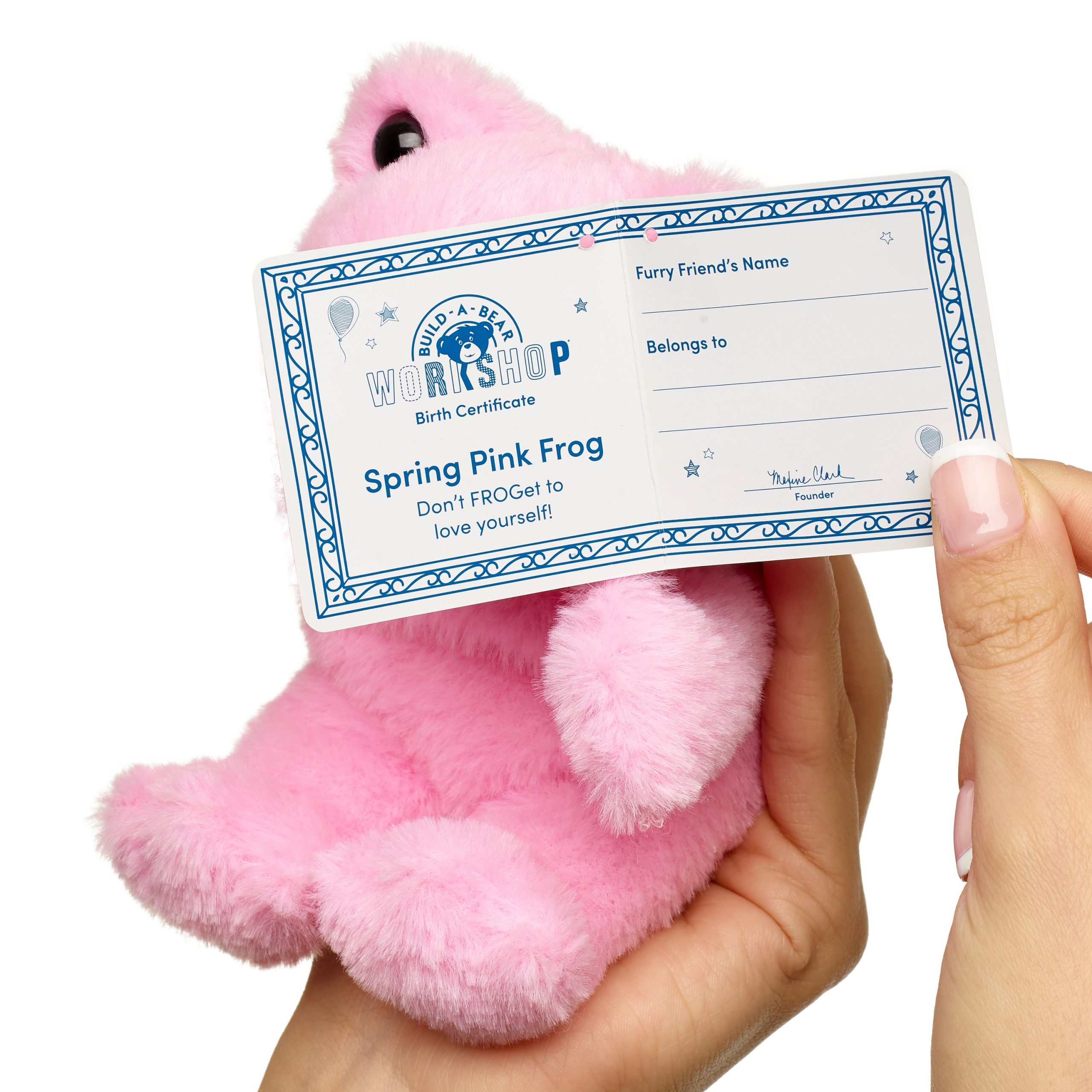 BUILD-A-BEAR Mini Beans® gosedjur rosa groda 18 cm - Bild 2