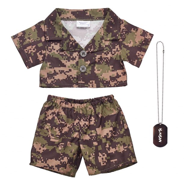 BUILD-A-BEAR Kläder grön kamouflageuniform