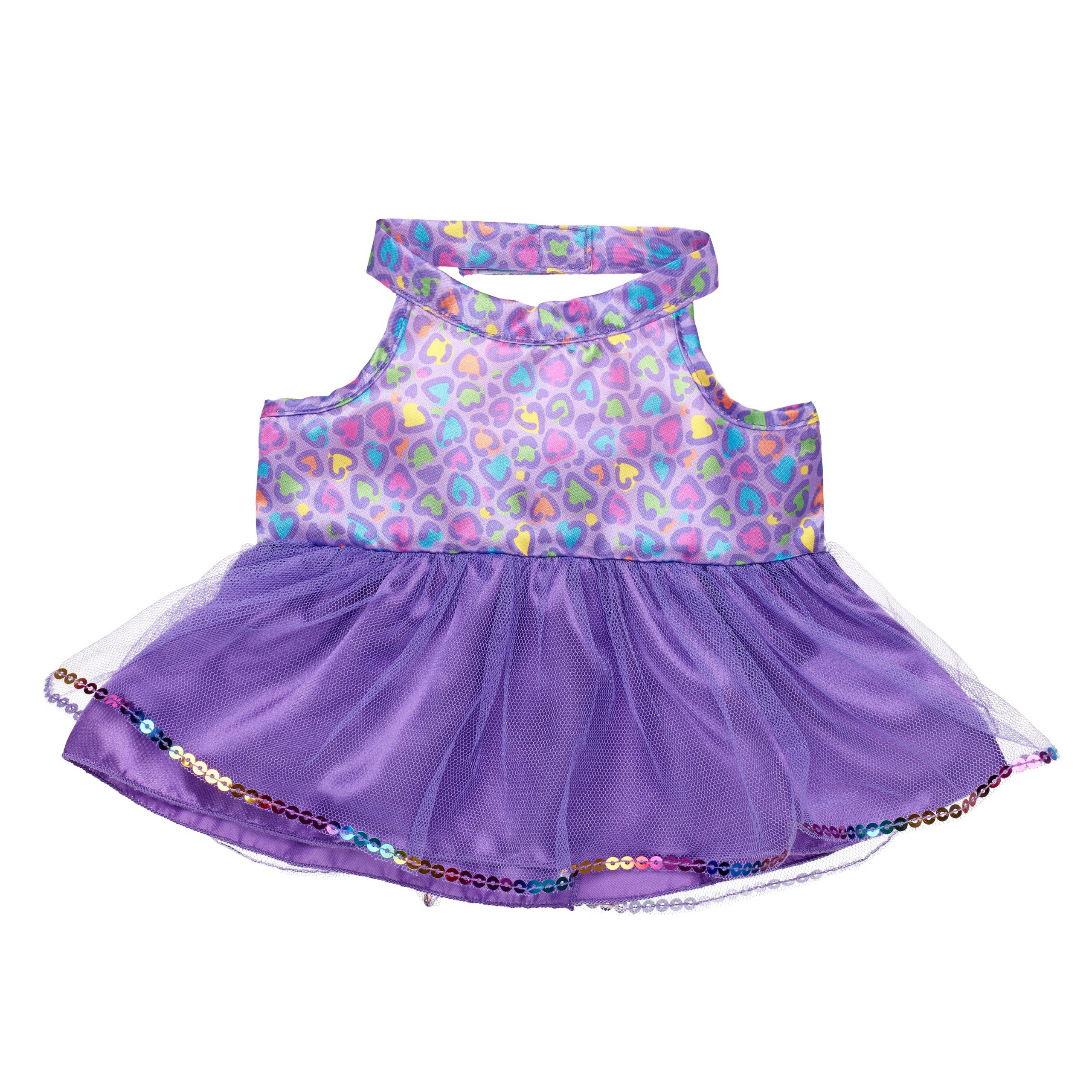 BUILD-A-BEAR kläder regnbågsleopardklänning