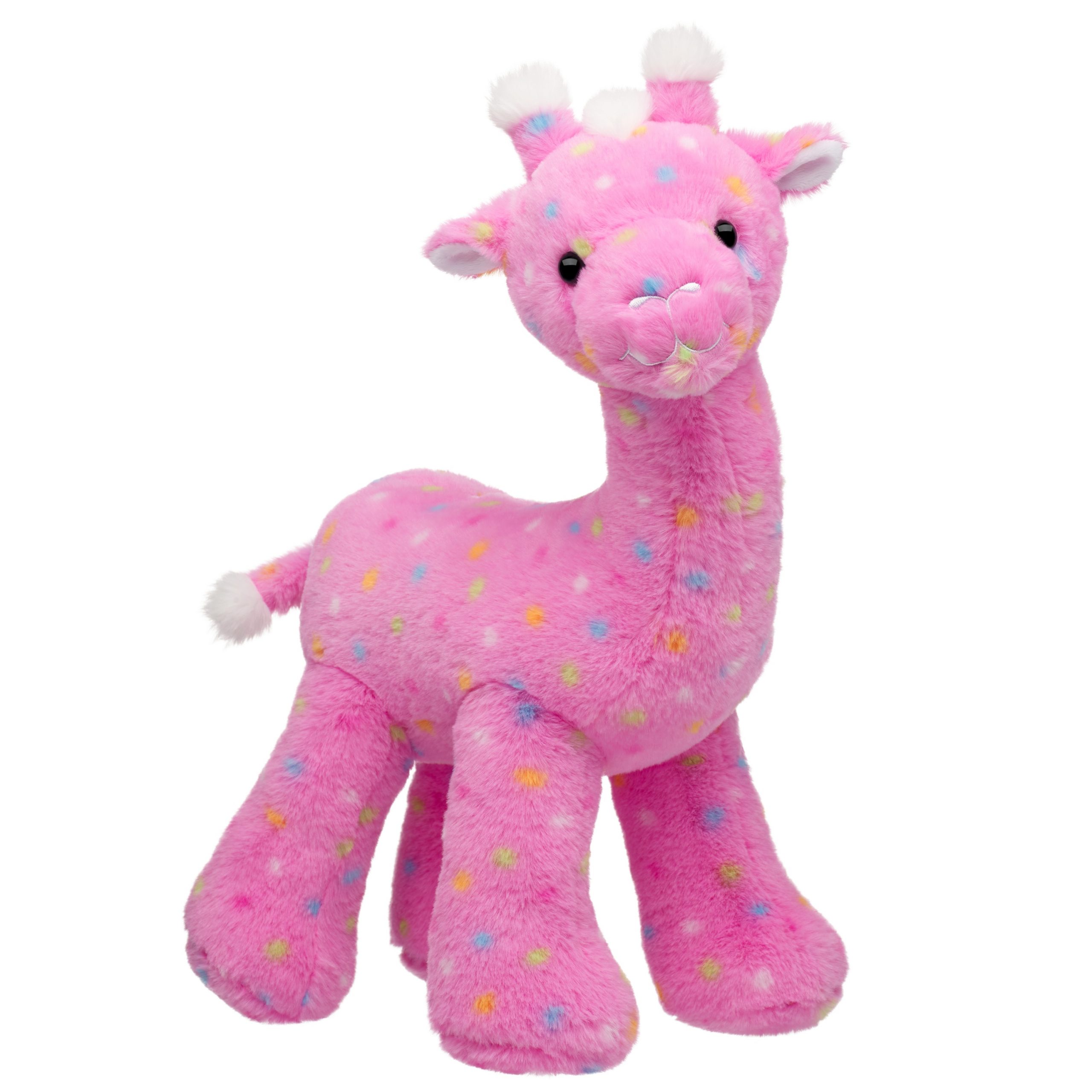 BUILD-A-BEAR gosedjur rosa djurkakegiraff med glasyr 43 cm