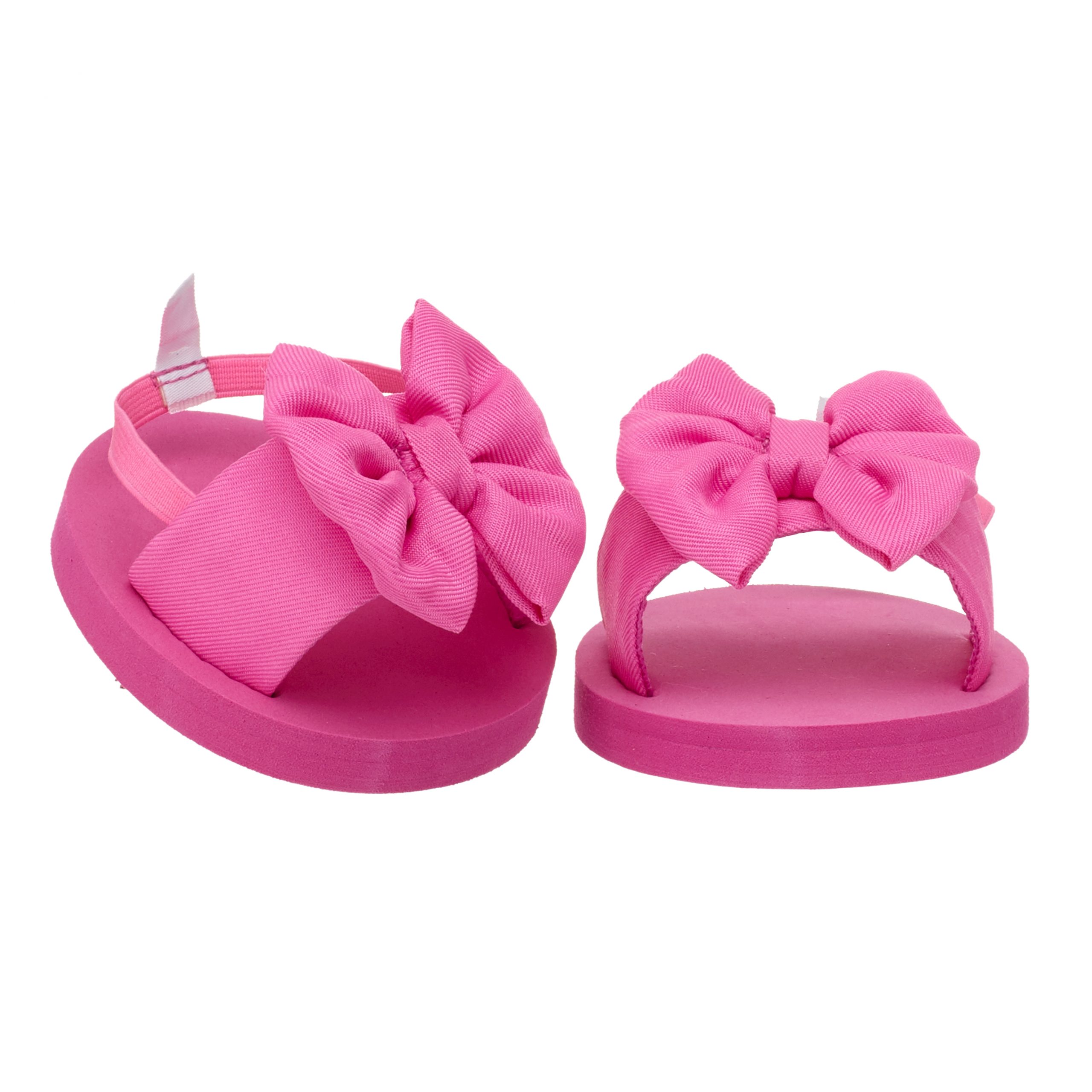 BUILD-A-BEAR skor rosa sandaler med rosett