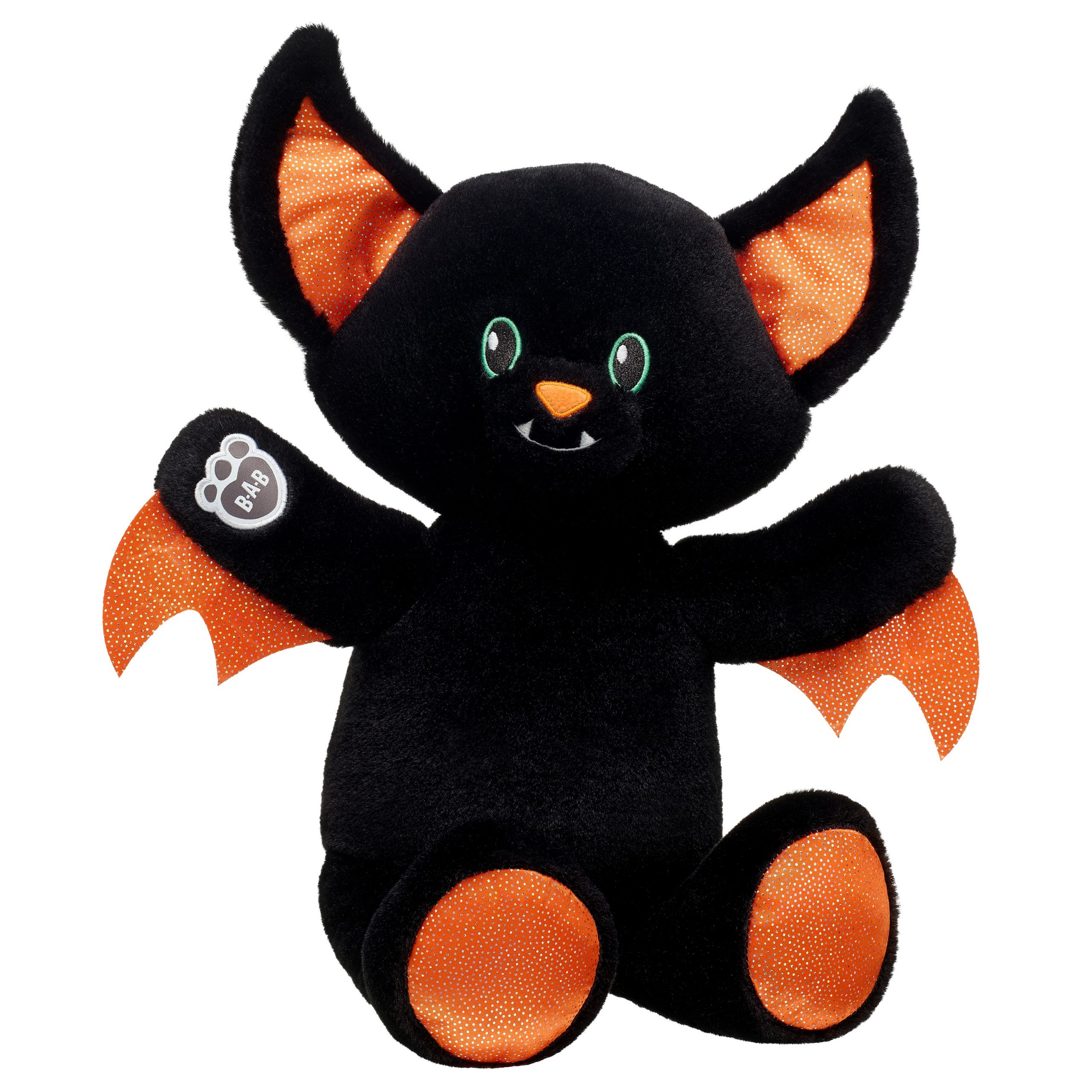 BUILD-A-BEAR gosedjur svart och orange fladdermus 40 cm