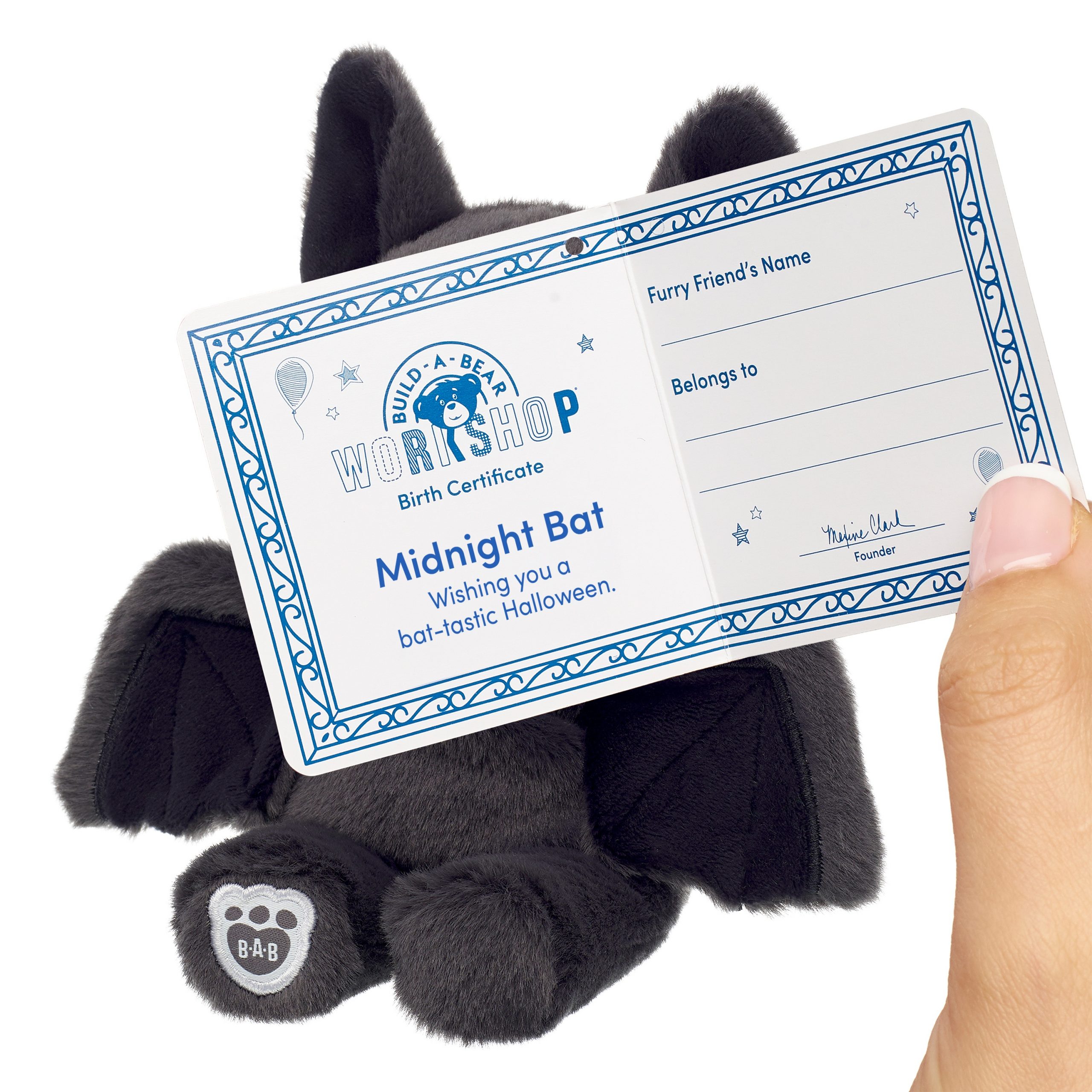 BUILD-A-BEAR Mini beans® Svart fladdermus - Bild 4